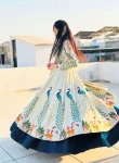 MODERN SHIMMER SILK EMBROIDERY THREAD AND SEQUENCE WORK TOP LEHENGA SET FESTIVE WEAR WHOLESALE PRICE ETHNIC GARMENT (7)