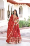 MODERN VICHITRA SILK SEQUENCE & THREAD EMBROIDERED WORK LEHENGA CHOLI WITH DUPATTA FESTIVE WEAR WHOLESALE PRICE ETHNIC GARMENT (10)