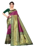 MOST PICKED LICHI SILK JACQUARD WORK SAREE WITH UNSTITCHED BLOUSE WINE