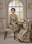 NEW ARRIVAL ART SILK EMBROIDERY WORK TOP BOTTOM WITH DUPATTA CASUAL WEAR WHOLESALE PRICE ETHNIC GARMENT (2)