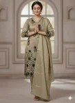 NEW ARRIVAL ART SILK EMBROIDERY WORK TOP BOTTOM WITH DUPATTA CASUAL WEAR WHOLESALE PRICE ETHNIC GARMENT (2)