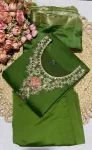 NEW ARRIVAL CHANDERI EMBROIDERY WORK TOP BOTTOM WITH DUPATTA FESTIVE WEAR WHOLESALE PRICE ETHNIC GARMENT (7)