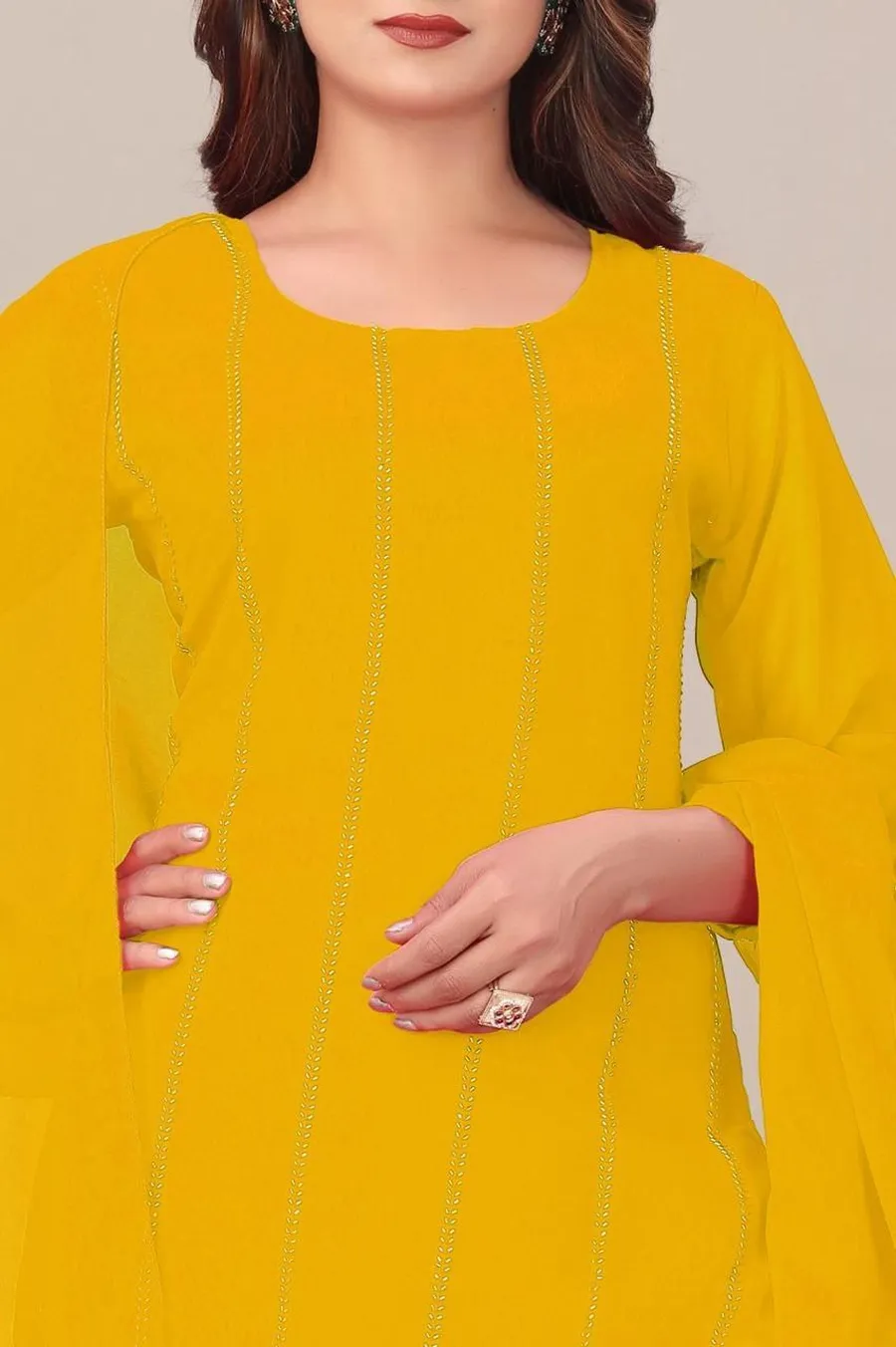 NEW ARRIVAL GEORGETTE SEQUENCE WORK TOP SHARARA WITH DUPATTA FESTIVE WEAR WHOLESALE PRICE ETHNIC GARMENT (33)