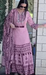 NEW ARRIVAL MUSLIN DIGITAL PRINT WITH LATKAN AND REAL MIRROR WORK TOP PALAZZO WITH DUPATTA BABY PINK