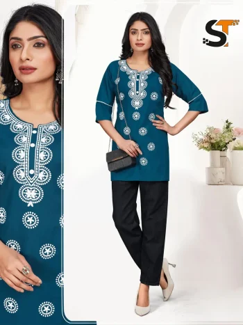 NEW ARRIVAL RAYON EMBROIDERY WORK ONLY TOP RAMA