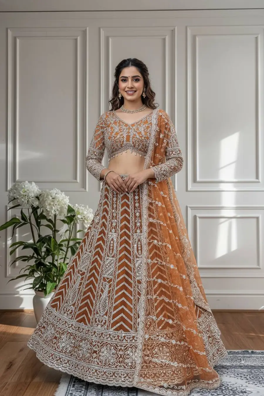 RICH LOOK BUTTERFLY NET SEQUENCE AND CODING EMBROIDERY WORK LEHENGA CHOLI WITH DUPATTA RECE[TION WEAR WHOLESALE PRICE ETHNIC GARMENT (2)