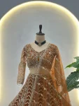 RICH LOOK BUTTERFLY NET SEQUENCE AND CODING EMBROIDERY WORK LEHENGA CHOLI WITH DUPATTA RECE[TION WEAR WHOLESALE PRICE ETHNIC GARMENT (2)