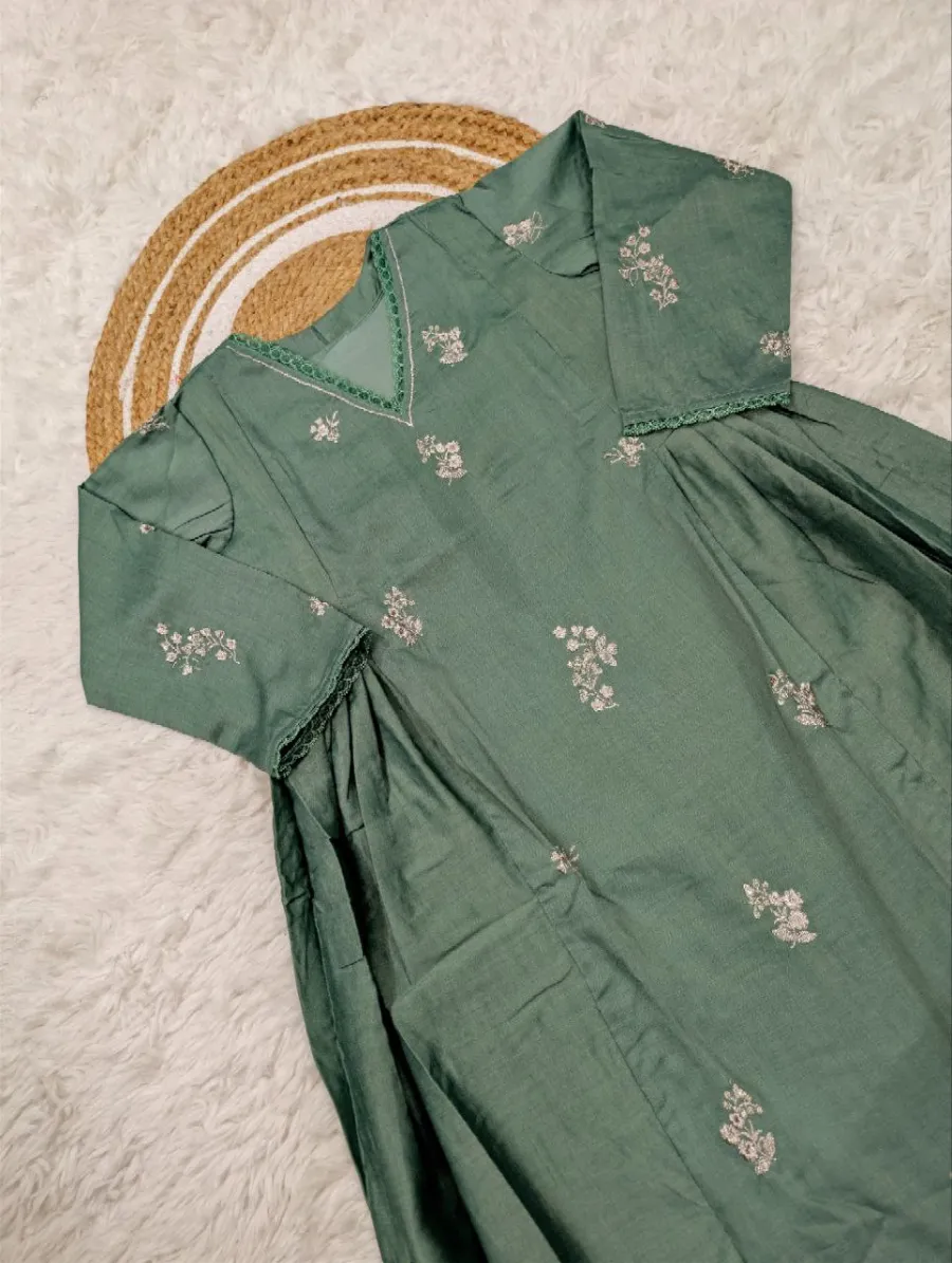 RICH LOOK CHANDERI SILK SEQUENCE CODING EMBROIDERY WORK TOP BOTTOM WITH DUPATTA FESTIVE WEAR WHOLESALE PRICE ETHNIC GARMENT (13)