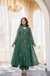 RICH LOOK CHANDERI SILK SEQUENCE CODING EMBROIDERY WORK TOP BOTTOM WITH DUPATTA FESTIVE WEAR WHOLESALE PRICE ETHNIC GARMENT (3)