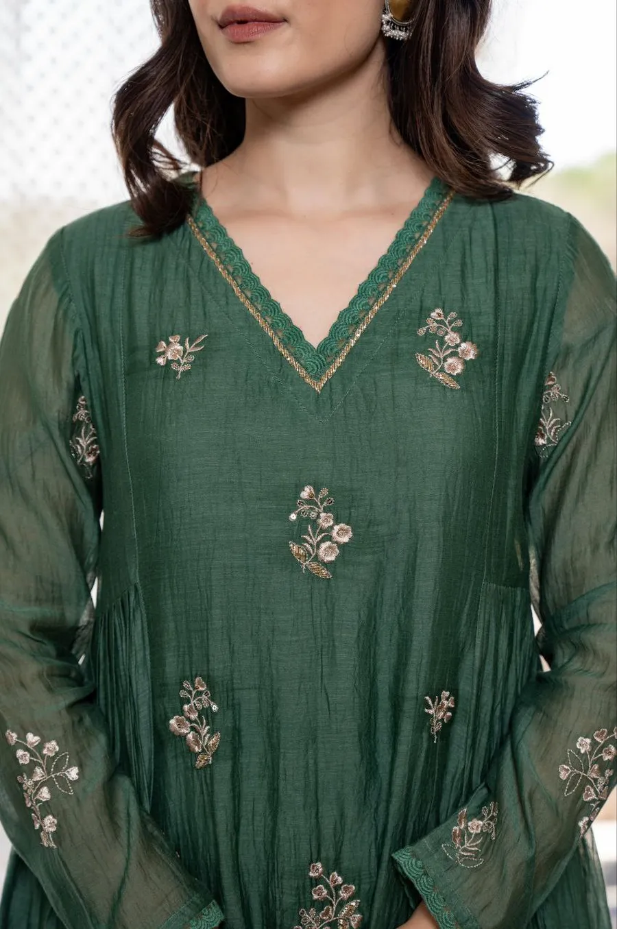 RICH LOOK CHANDERI SILK SEQUENCE CODING EMBROIDERY WORK TOP BOTTOM WITH DUPATTA FESTIVE WEAR WHOLESALE PRICE ETHNIC GARMENT (7)