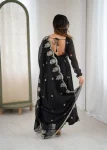 RICH LOOK CRUNCHY SILK EMBROIDERY SEQUENCE WORK GOWN BOTTOM WITH DUPATTA FESTIVE WEAR WHOLESALE PRICE ETHNIC GARMENT (2)