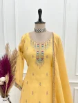 RICH LOOK CRUNCHY SILK EMBROIDERY SEQUENCE,DORI,THREAD AND JARI WORK TOP PALAZZO WITH DUPATTA FESTIVE WEAR WHOLESALE PRICE ETHNIC GARMENT (8)
