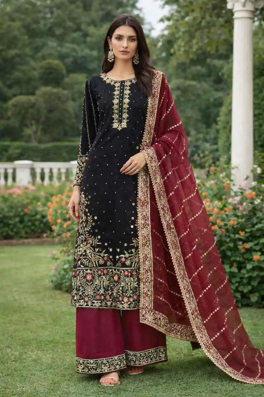 RICH-LOOK-FENDI-SILK-EMBROIDERY-AND-SEQUENCE-WORK-WITH-RIVET-MOTI-WORK-TOP-PALAZZO-WITH-DUPATTA-FESTIVE-WEAR-WHOLESALE-PRICE-ETHNIC-GARMENT-15.webp
