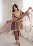 RICH LOOK FENDY REAL MIRROR WITH CODING EMBROIDERY LACE WORK TOP BOTTOM WITH DUPATTA FESTIVE WEAR WHOLESALE PRICE ETHNIC GARMENT (7)