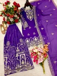 RICH LOOK GEORGETTE EMBROIDERY 5 MM SEQUENCES WORK TOP PALAZZO WITH DUPATTA WEDDING WEAR WHOLESALE PRICE ETHNIC GARMENT (5)