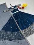 RICH LOOK GEORGETTE EMBROIDERY SEQUENCE WORK LEHENGA CHOLI WITH DUPATTA FESTIVE WEAR WHOLESALE PRICE ETHNIC GARMENT (17)