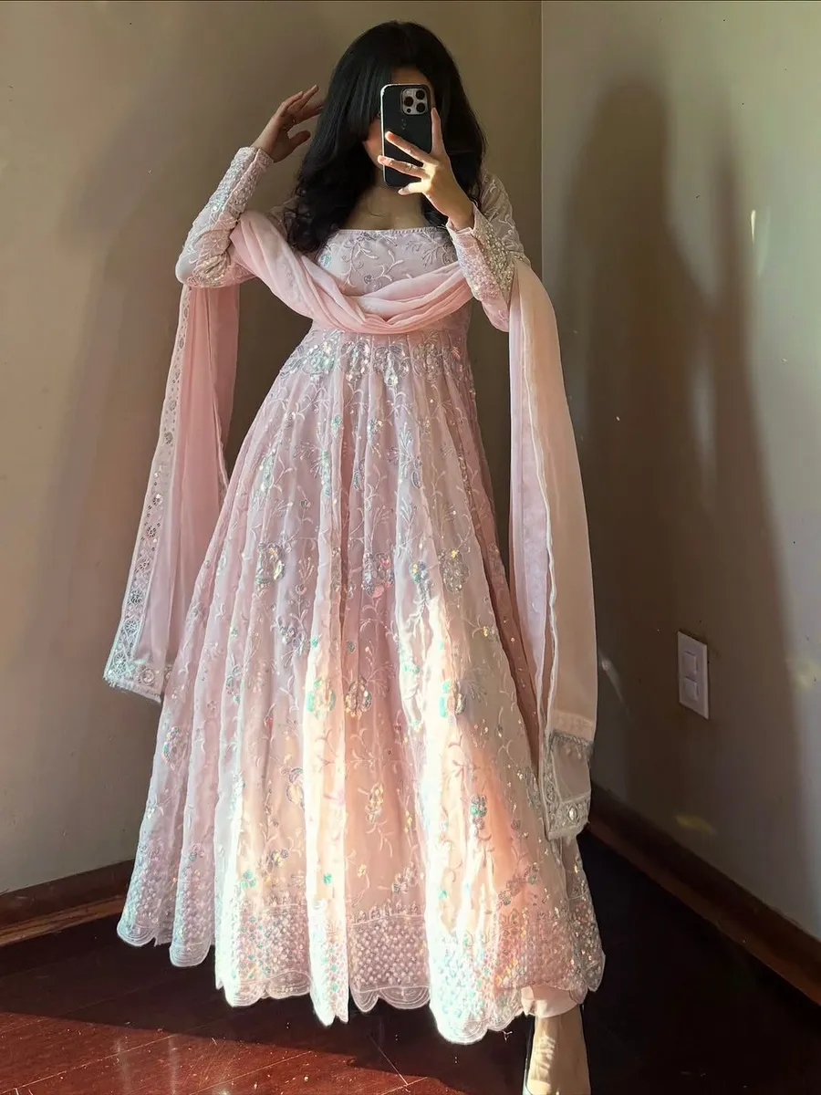 RICH-LOOK-GEORGETTE-EMBROIDERY-THREAD-RAINBOW-SEQUENCE-WORK-GOWN-BOTTOM-WITH-DUPATTA-FESTIVE-WEAR-WHOLESALE-PRICE-ETHNIC-GARMENT-2.webp