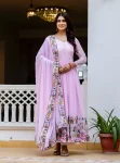 RICH LOOK GEORGETTE EMBROIDERY WORK GOWN WITH DUPATTA BABY PINK