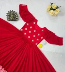 RICH LOOK GEORGETTE HAND WORK ONE PIECE DRESS PARTY WEAR WHOLESALE PRICE ETHNIC GARMENT (7)