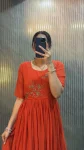 RICH LOOK GEORGETTE HAND WORK ONE PIECE DRESS PARTY WEAR WHOLESALE PRICE ETHNIC GARMENT (13)
