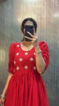 RICH LOOK GEORGETTE HAND WORK ONE PIECE DRESS PARTY WEAR WHOLESALE PRICE ETHNIC GARMENT (7)