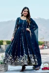 RICH LOOK GEORGETTE SEQUENCE EMBROIDERY WORK GOWN WITH DUPATTA WEDDING WEAR WHOLESALE PRICE ETHNIC GARMENT (12)