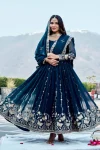 RICH LOOK GEORGETTE SEQUENCE EMBROIDERY WORK GOWN WITH DUPATTA WEDDING WEAR WHOLESALE PRICE ETHNIC GARMENT (12)