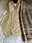 RICH LOOK KHADI COTTON EMBROIDERY WORK TOP BOTTOM WITH DUPATTA FESTIVE WEAR WHOLESALE PRICE ETHNIC GARMENT (2)