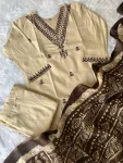 RICH LOOK KHADI COTTON EMBROIDERY WORK TOP BOTTOM WITH DUPATTA FESTIVE WEAR WHOLESALE PRICE ETHNIC GARMENT (2)