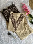 RICH LOOK KHADI COTTON EMBROIDERY WORK TOP BOTTOM WITH DUPATTA FESTIVE WEAR WHOLESALE PRICE ETHNIC GARMENT (2)