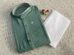RICH LOOK RAYON THREAD WORK MEN'S KURTA PAYJAMA RAMA