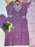 RICH LOOK ROMAN SILK EMBROIDERY WORK TOP BOTTOM WITH DUPATTA FESTIVE WEAR WHOLESALE PRICE ETHNIC GARMENT (3)