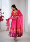 RICH LOOK TABBY ORGANZA SILK DIGITAL PRINT WITH HAND WORK GOWN BOTTOM WITH DUPATTA RANI