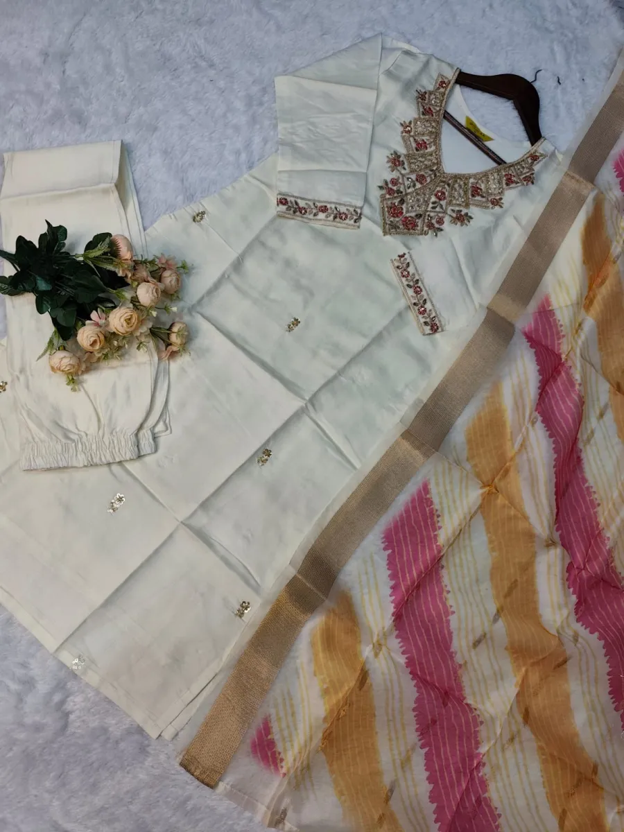 RICH LOOK VATICAN SILK EMBROIDERY WORK TOP BOTTOM WITH DUPATTA FESTIVE WEAR WHOLESALE PRICE ETHNICGARMENT (1)