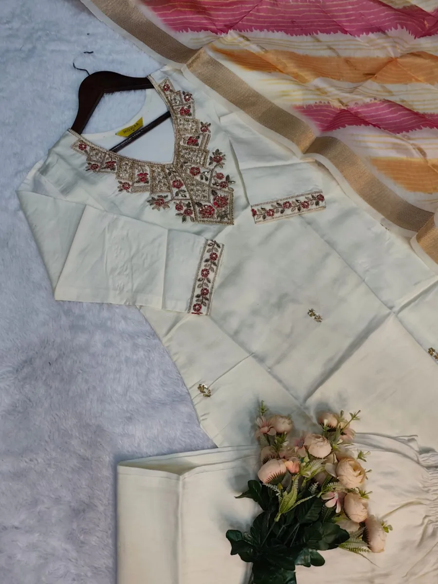 RICH LOOK VATICAN SILK EMBROIDERY WORK TOP BOTTOM WITH DUPATTA FESTIVE WEAR WHOLESALE PRICE ETHNICGARMENT (12)