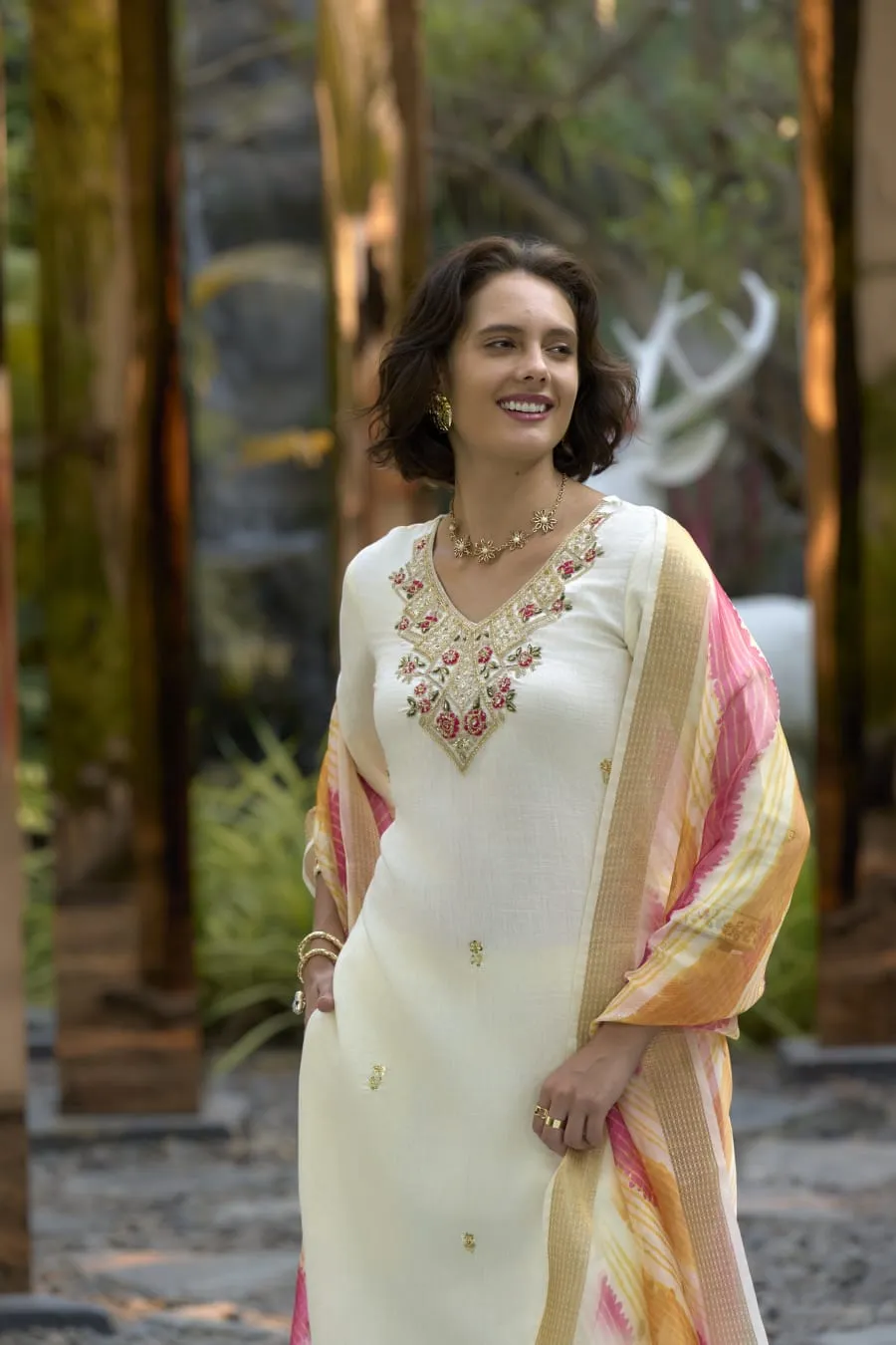 RICH LOOK VATICAN SILK EMBROIDERY WORK TOP BOTTOM WITH DUPATTA FESTIVE WEAR WHOLESALE PRICE ETHNICGARMENT (8)