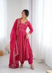 TRENDING CRUNCHY SILK EMBROIDERY SEQUENCE WORK GOWN BOTTOM WITH DUPATTA WEDDING WEAR WHOLESALE PRICE ETHNIC GARMENT (4)