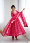 TRENDING CRUNCHY SILK EMBROIDERY SEQUENCE WORK GOWN BOTTOM WITH DUPATTA WEDDING WEAR WHOLESALE PRICE ETHNIC GARMENT (4)