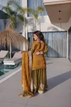 TRENDING FENDY CHIFFON ZARI SEQUENCE CODING EMBROIDERY WORK TOP PALAZZO WITH DUPATTA FESTIVE WEAR WHOLESALE PRICE ETHNIC GARMENT (2)