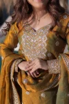 TRENDING FENDY CHIFFON ZARI SEQUENCE CODING EMBROIDERY WORK TOP PALAZZO WITH DUPATTA FESTIVE WEAR WHOLESALE PRICE ETHNIC GARMENT (2)