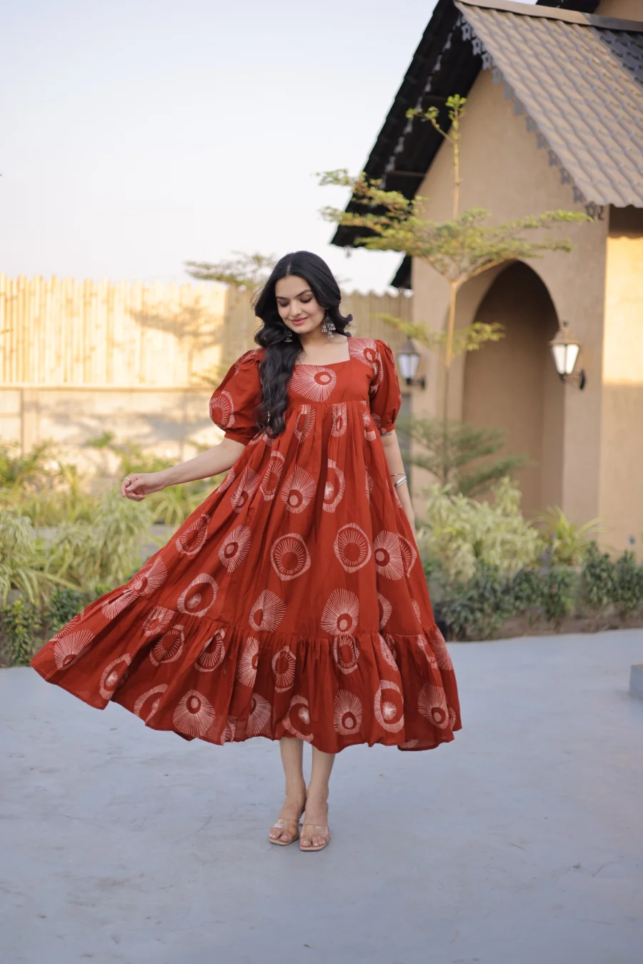 11FANCY COTTON PRINTED WORK ONE PIECE DRESS CASUAL WEAR WHOLESALE PRICE ETHNIC GARMENT (15)