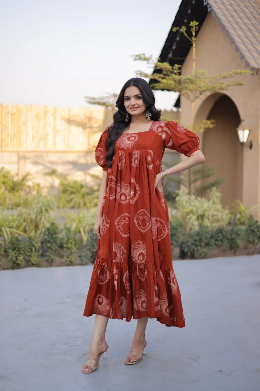 11FANCY COTTON PRINTED WORK ONE PIECE DRESS CASUAL WEAR WHOLESALE PRICE ETHNIC GARMENT (19)