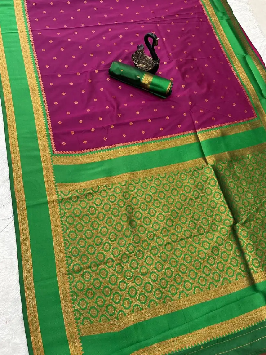 11NEW ARRIVAL TWO TONE SILK ZARI MOTIFS WITH WOVEN CONTRAST ZARI PALLU AND BORDER WORK SAREE WITH UNSTITCHED BLOUSE FESTIVE WEAR WHOLESALE PRICE ETHNIC GARMMENT (22)