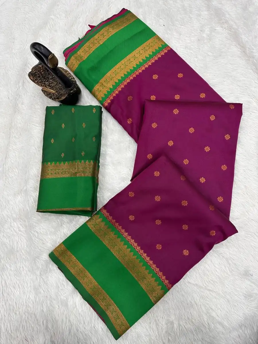 11NEW ARRIVAL TWO TONE SILK ZARI MOTIFS WITH WOVEN CONTRAST ZARI PALLU AND BORDER WORK SAREE WITH UNSTITCHED BLOUSE FESTIVE WEAR WHOLESALE PRICE ETHNIC GARMMENT (23)