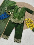 13DESIGNER GMY SILK EMBROIDERY SEQUENCE WORK KID’S TOP BOTTOM WITH DUPATTA FESTIVE WEAR WHOLESALE PRICE ETHNIC GARMENT (24)