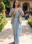 13FANCY CHINON READY TOWEAR SAREE WITH MULTI THREAD EMBROIDERY WITH SEQUENCE WORK STITCHED BLOUSE AND KOTI PARTY WEAR WHOLESALE PRICE ETHNIC GARMENT (5)