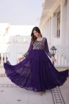 13MODERN GEORGETTE SEQUENCE & ZARI WITH PIPE EMBROIDERY WORK GOWN FESTIVE WEAR WHOLESALE PRICE ETHNIC GARMENT (6)