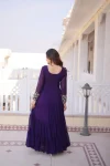 13MODERN GEORGETTE SEQUENCE & ZARI WITH PIPE EMBROIDERY WORK GOWN FESTIVE WEAR WHOLESALE PRICE ETHNIC GARMENT (6)