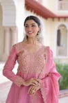 13MODERN GOLD CRUSH SEQUENCE & ZARI EMBROIDERY WORK GOWN WITH DUPATTA FESTIVE WEAR WHOLESALE PRICE ETHNIC GARMENT (3)