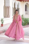 13MODERN GOLD CRUSH SEQUENCE & ZARI EMBROIDERY WORK GOWN WITH DUPATTA FESTIVE WEAR WHOLESALE PRICE ETHNIC GARMENT (3)